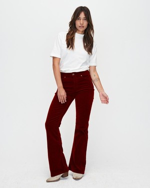 Lisette flare corduroy - bordeaux from Brand Mission