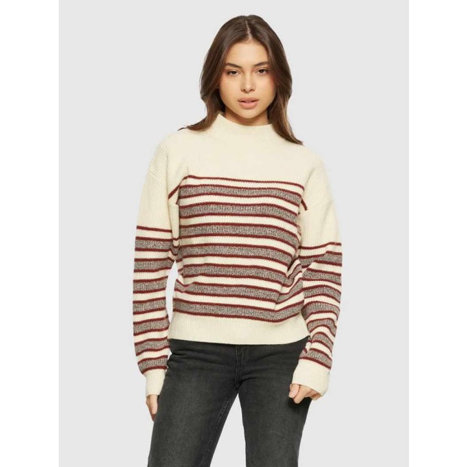 Blocking crewneck trui - brown stripe from Brand Mission