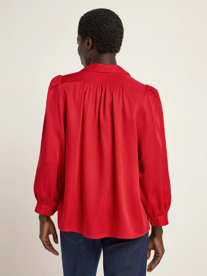 Blouse met plooitjes - rood from Brand Mission