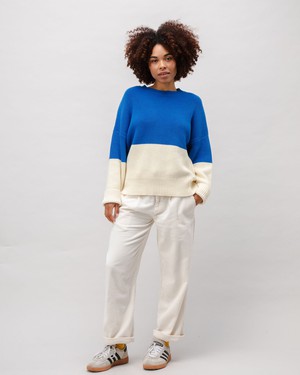 Bicolor Cotton Sweater Blue from Brava Fabrics