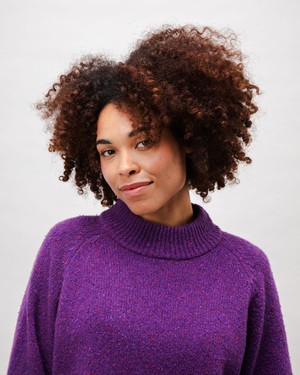 Perkins Raglan Wool Sweater Orchid from Brava Fabrics