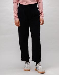 Corduroy Pleated Pants Black via Brava Fabrics