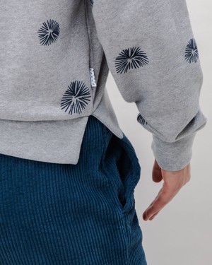 Urchin Rounded Cotton Sweatshirt Grey Melange from Brava Fabrics