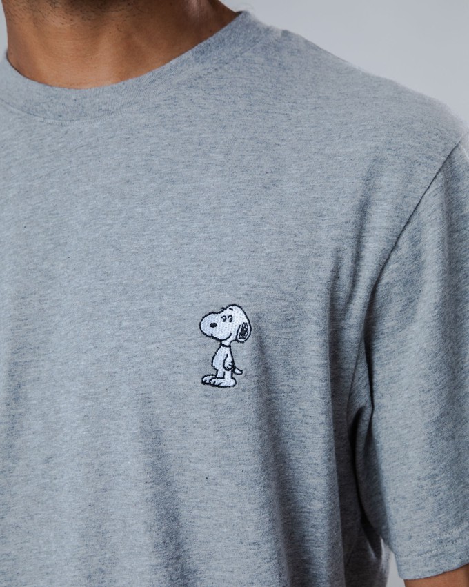 Peanuts Snoopy Patch T-shirt Grey Melange from Brava Fabrics