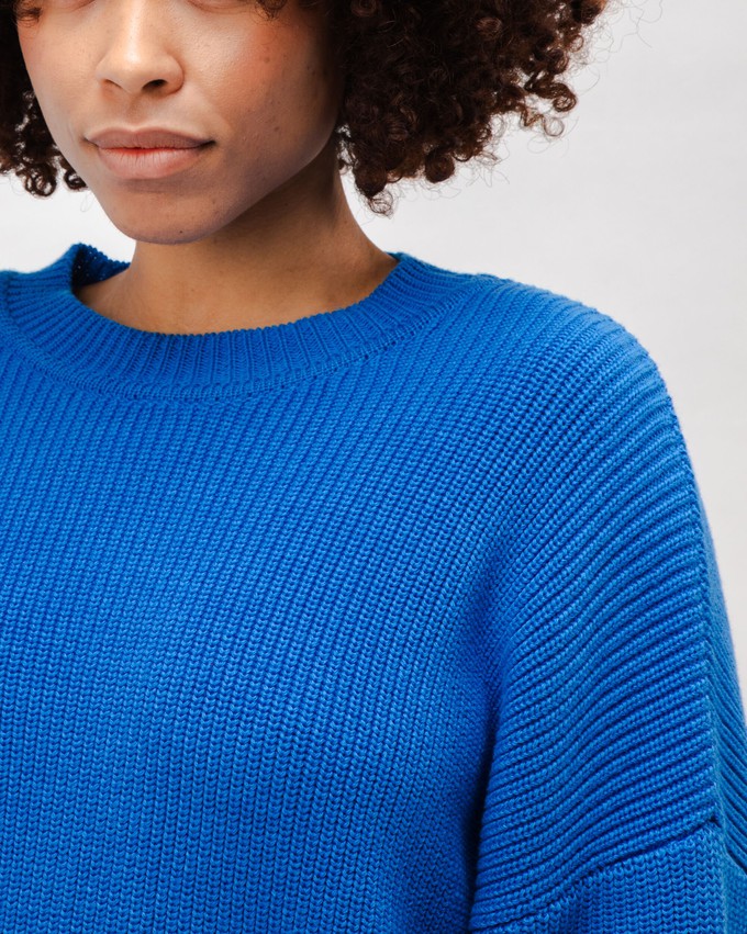 Bicolor Cotton Sweater Blue from Brava Fabrics