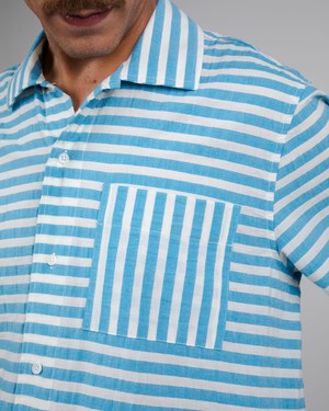 Stripes Short Sleeve Shirt Blue from Brava Fabrics