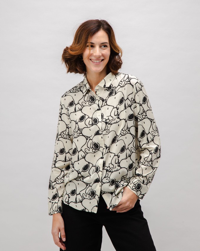 Peanuts B&W Viscose Blouse Ecru from Brava Fabrics