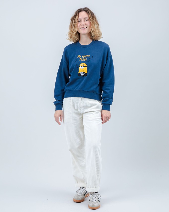 Minions My Happy Place Rounded Sweatshirt Blue from Brava Fabrics