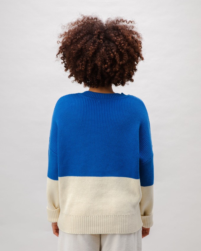 Bicolor Cotton Sweater Blue from Brava Fabrics