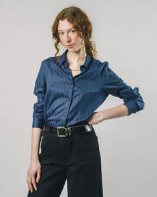 Hidden Stripes Blouse Navy via Brava Fabrics