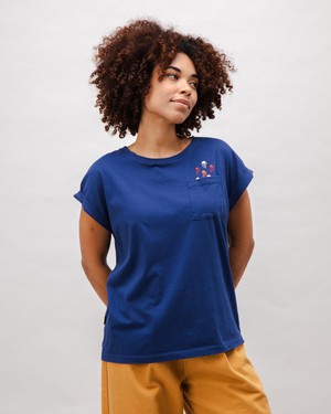 Jellyfish Scoop Cotton Tee Navy from Brava Fabrics