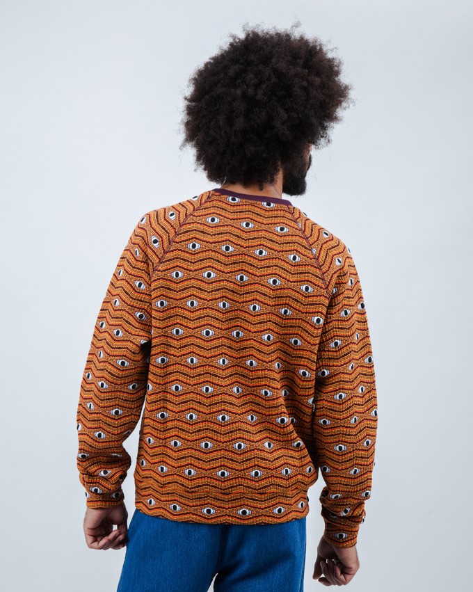 Eyes Jacquard Sweatshirt Orange from Brava Fabrics