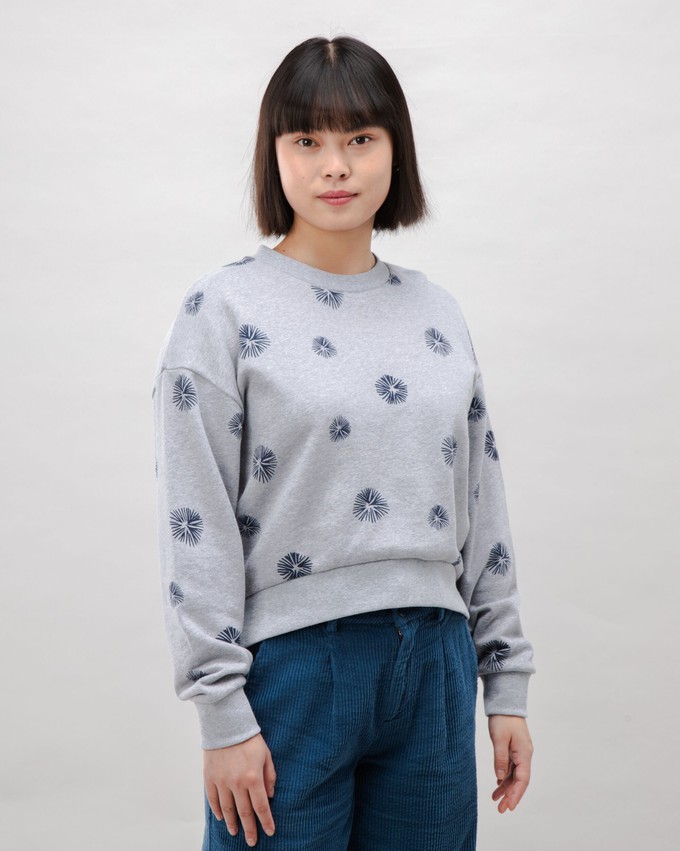 Urchin Rounded Cotton Sweatshirt Grey Melange from Brava Fabrics