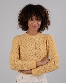 Holeknit Knitted Jacket Yellow via Brava Fabrics