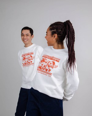 Hoxton Four Corners Unisex Sweatshirt White from Brava Fabrics