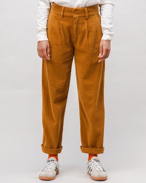 Corduroy Pleated Pants Camel from Brava Fabrics