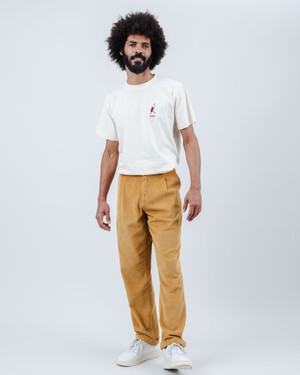 Corduroy Pleated Chino Pants Camel from Brava Fabrics