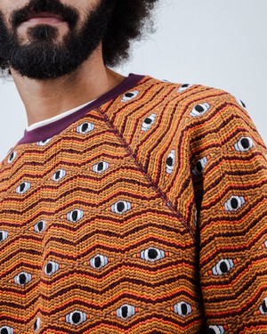 Eyes Jacquard Sweatshirt Orange from Brava Fabrics