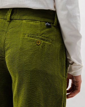 Corduroy Pleated Pants Green from Brava Fabrics