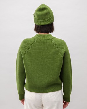 Waterfront Cropped Wool Sweater Green from Brava Fabrics