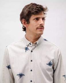 Manta Ray Flannel Shirt Grey via Brava Fabrics