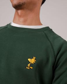 Peanuts Woodstock Sweatshirt Green via Brava Fabrics