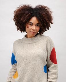 Perkins Raglan Wool Sweater Multicolor via Brava Fabrics