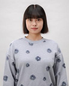 Urchin Rounded Cotton Sweatshirt Grey Melange via Brava Fabrics