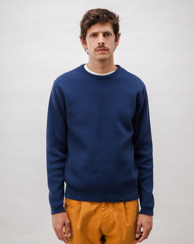 Structured Cotton Sweater Navy from Brava Fabrics