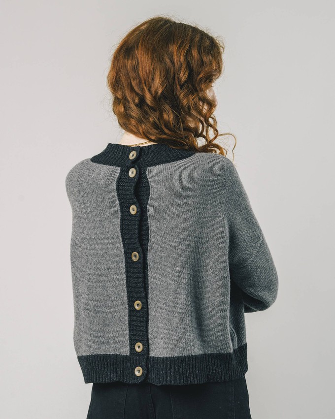 Back Buttons Sweater Grey from Brava Fabrics