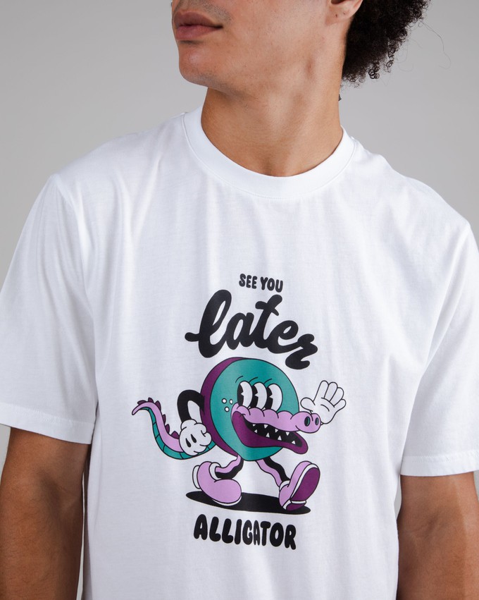 Yeye Weller Alligator T-Shirt White from Brava Fabrics