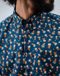 Peanuts Astronaut Regular Shirt Blue via Brava Fabrics