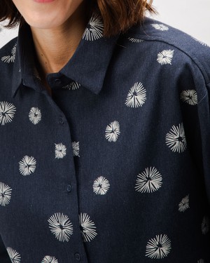 Urchin Boxy Flannel Blouse Navy from Brava Fabrics