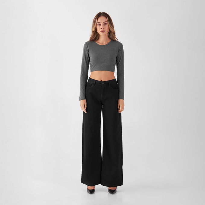 SUNNY Wide Leg Minimal Stretch - Classic - Black from DAWN Denim