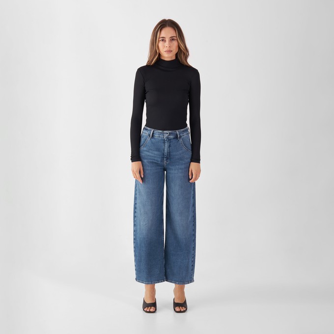 BLINK High Waist Wide Cropped - Vintage Blue from DAWN Denim