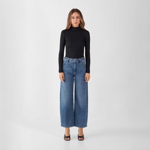 BLINK High Waist Wide Cropped - Vintage Blue from DAWN Denim