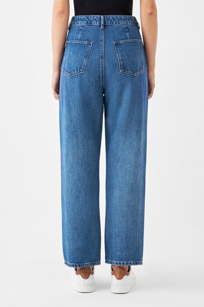 DAWN Wide Straight Cropped Non-Stretch - Minimal - Medium Blue from DAWN Denim