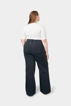 DEW Flared Soft Denim - Classic - Curvy - Black Denim from DAWN Denim