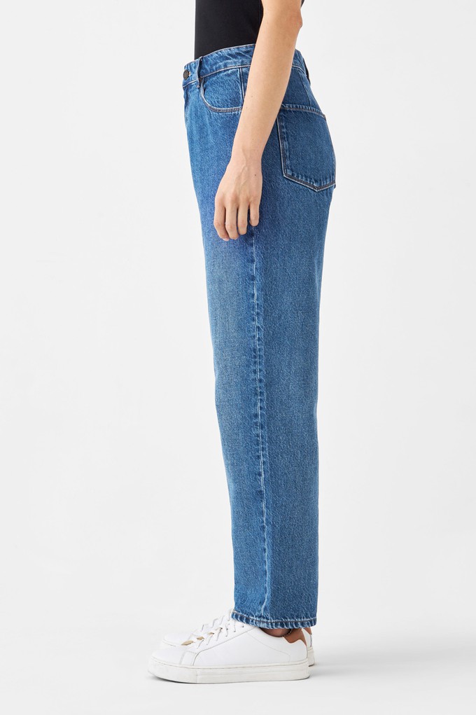 DAWN Wide Straight Cropped Non-Stretch - Minimal - Medium Blue from DAWN Denim