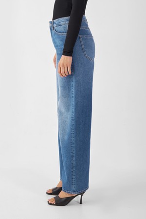 ASH Barrel Leg Minimal Stretch - Basic - Medium Blue from DAWN Denim