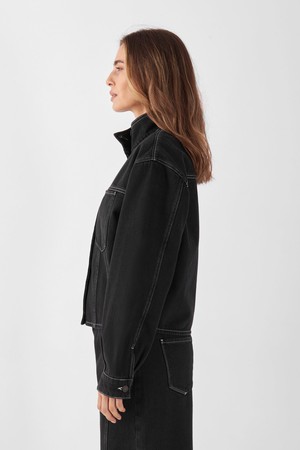 BLOSSOM - Relaxed Jacket Contrast - Black Denim from DAWN Denim