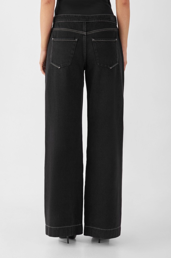 SUNNY Wide Leg Non Stretch - Contrast - Black Denim from DAWN Denim