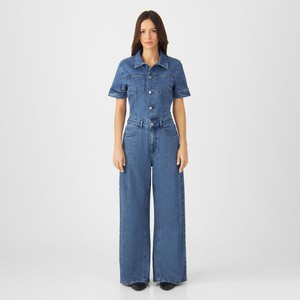 TWITTER Minimal Stretch - Short Sleeve Overall - Medium Blue from DAWN Denim