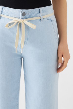 DEW Flared Cropped Soft Denim - French Pocket - Bright Blue from DAWN Denim