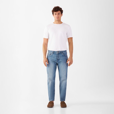 RISE Relaxed Tapered Minimal Stretch - Basic - Vintage Blue from DAWN Denim