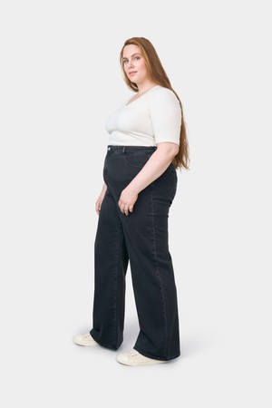 DEW Flared Soft Denim - Classic - Curvy - Black Denim from DAWN Denim