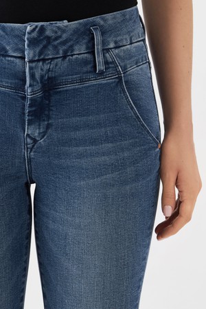 SUN UP Skinny Powerstretch - Design Details - Medium Blue from DAWN Denim