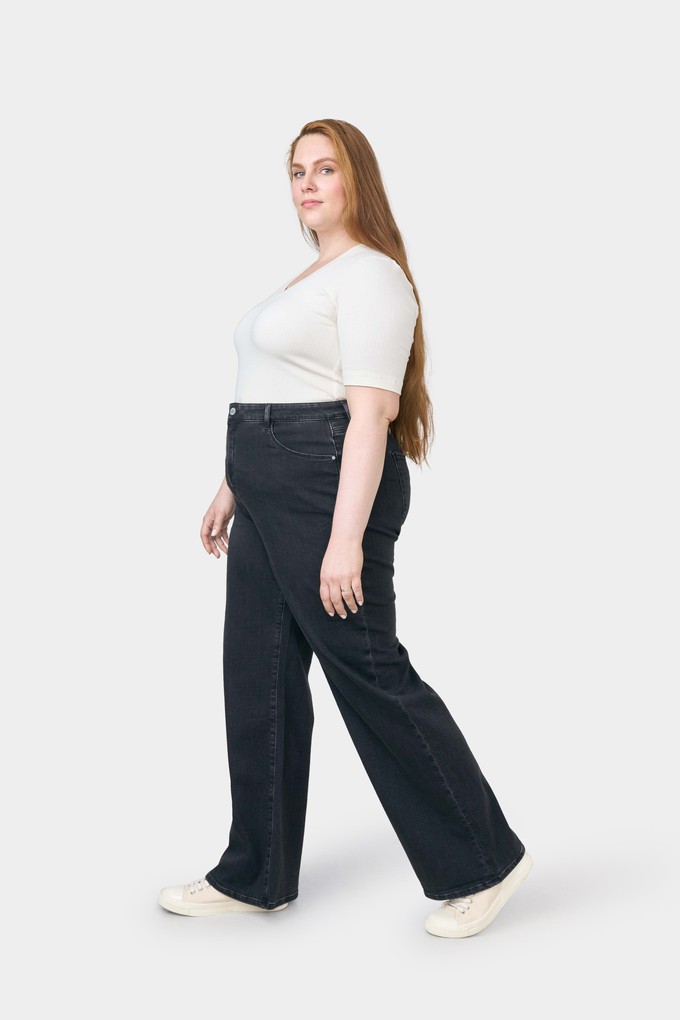 DEW Flared Soft Denim - Classic - Curvy - Black Denim from DAWN Denim