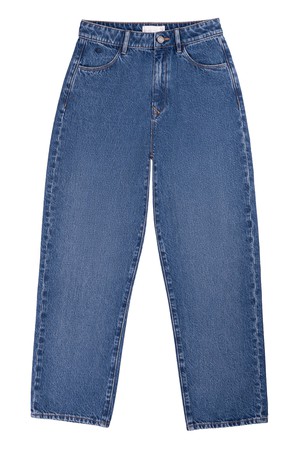 DAWN Wide Straight Cropped Non-Stretch - Minimal - Medium Blue from DAWN Denim