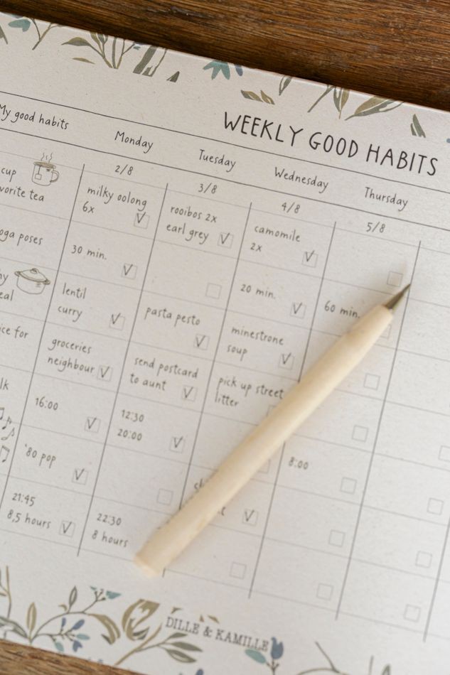 Planner 'Good habits', winterbloesem, A4, papier from Dille & Kamille